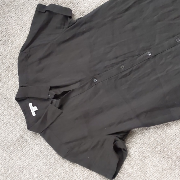 PRISTINE James Perse Black 100% Linen Short Sleeve Shirt Dress, Size L - Picture 4 of 9